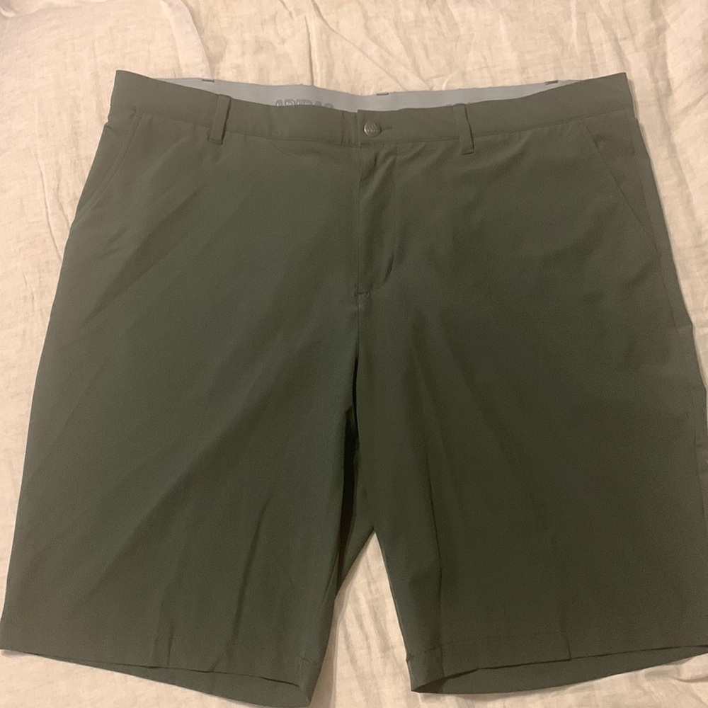 Adidas green golf shorts